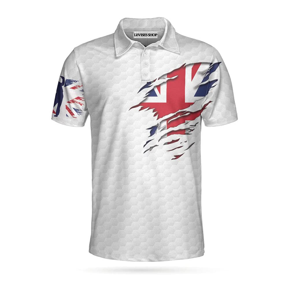新品　BRIEFING MENS BG FLAG POLO RF ホワイト　XL ブリーフィング ゴルフ ウェア メンズ 星条旗モチーフ ポロ